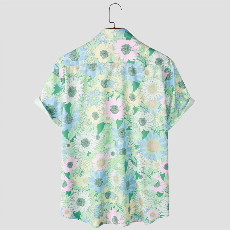 Camisa Casual Estampada Com Flores