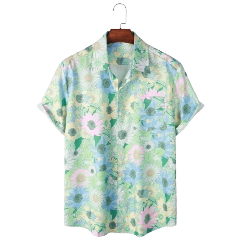 Camisa Casual Estampada Com Flores