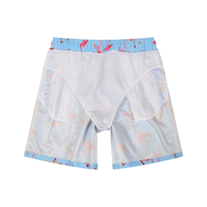 Short Praia Masculino Estampado com Sunga Interna