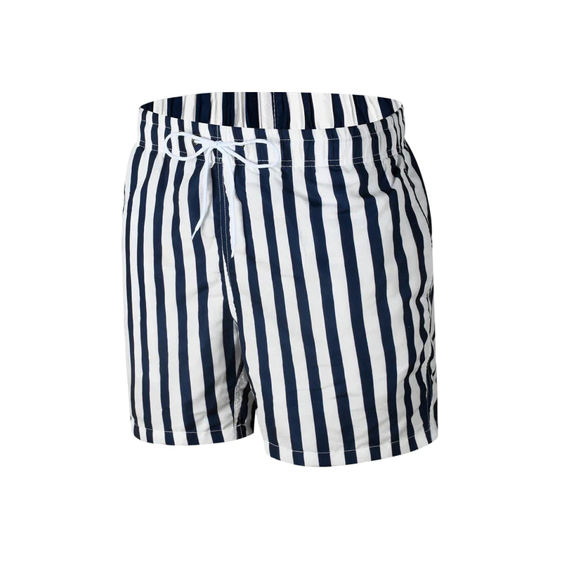 Short Praia Masculino Listrado com Sunga Interna